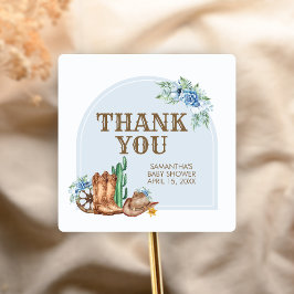 Cowboy Baby Shower スクエアシール