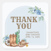 Cowboy Baby Shower スクエアシール (正面)