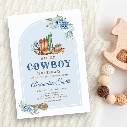 Cowboy Baby Shower 招待状