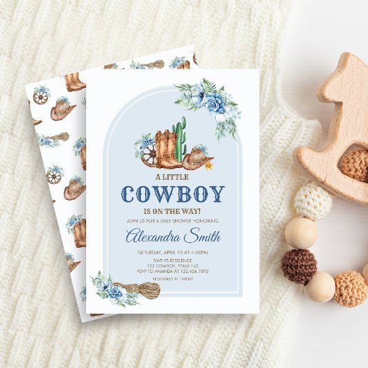 Cowboy Baby Shower 招待状