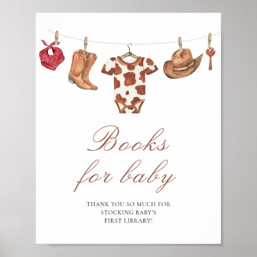 Cowboy baby shower - books for baby ポスター (正面)