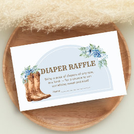 Cowboy Baby Shower Diaper Raffle エンクロージャーカード