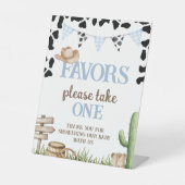 Cowboy Baby Shower Favors Table Sign 台座サイン (正面)