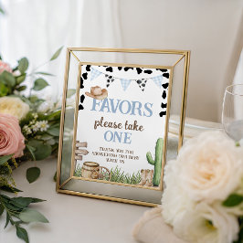 Cowboy Baby Shower Favors Table Sign 台座サイン