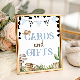 Cowboy Baby Shower Favors Table Sign 台座サイン