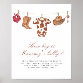 Cowboy baby shower How big is mommy's belly  ポスター