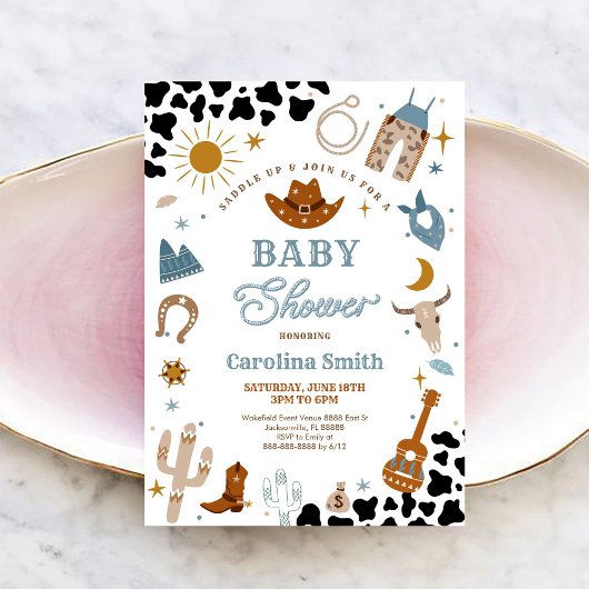 Cowboy Baby Shower Invitation 招待状