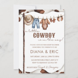 Cowboy Baby Shower Invitation Template, A Little 招待状