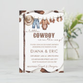 Cowboy Baby Shower Invitation Template, A Little 招待状 (スタンド正面)