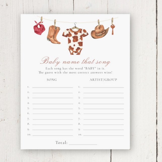 Cowboy baby shower - Name that song game (クリエイターアップロード済み)