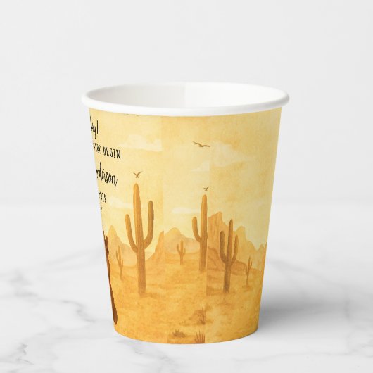 Cowboy Baby Shower Paper Cups Rustic Style 紙コップ (左)