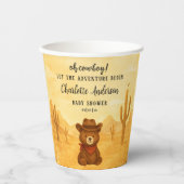 Cowboy Baby Shower Paper Cups Rustic Style 紙コップ (正面)