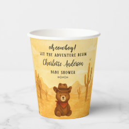 Cowboy Baby Shower Paper Cups Rustic Style 紙コップ