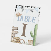 Cowboy Baby Shower Table Numbers 台座サイン (正面)