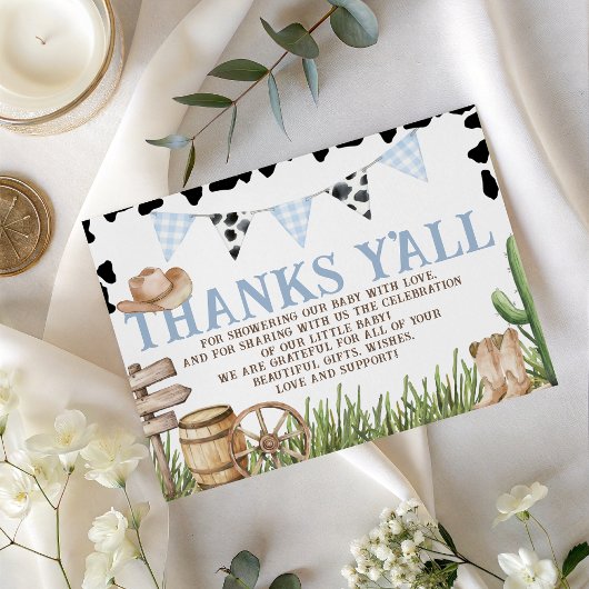 Cowboy Baby Shower Thank You Card エンクロージャーカード
