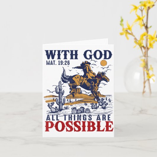 Cowboy Bible Scripture Verse Western Jesus For Men カード (黄色い花)