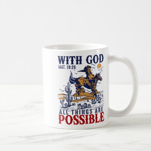 Cowboy Bible Scripture Verse Western Jesus For Men コーヒーマグカップ (右)