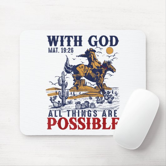 Cowboy Bible Scripture Verse Western Jesus For Men マウスパッド (マウス)