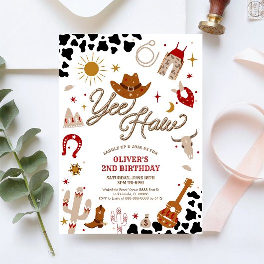 Cowboy Birthday Invitation Boy 招待状