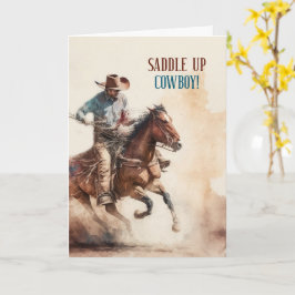 Cowboy Birthday Western Themed Horseback カード