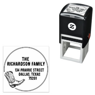 Cowboy Boot Southern Texas Return Address セルフインキングスタンプ