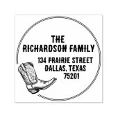 Cowboy Boot Southern Texas Return Address セルフインキングスタンプ (デザイン)