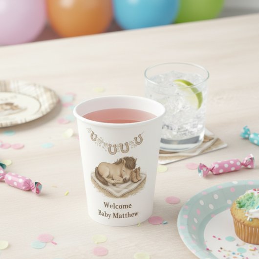 Cowboy Boots and Foal Baby Shower 紙コップ