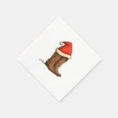 Cowboy Boots Christmas Western Santa Hat  スタンダードカクテルナプキン (角)