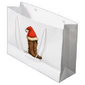 Cowboy Boots Christmas Western Santa Hat ラージペーパーバッグ (正面アングル)