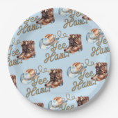 Cowboy Boots First Rodeo Birthday ペーパープレート (正面)