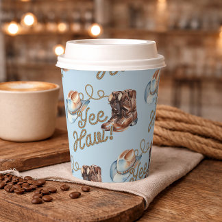 Cowboy Boots First Rodeo Birthday 紙コップ