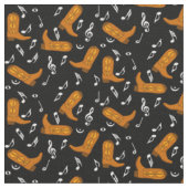 Cowboy Boots Music Notes ファブリック (クローズアップ)