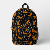 Cowboy Boots Music Notes プリントバックパック (正面)