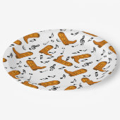 Cowboy Boots Music Notes ペーパープレート (アングル)