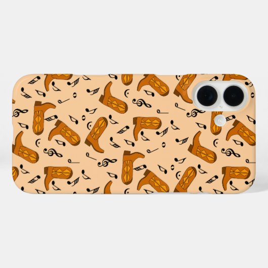 Cowboy Boots Music Notes Case-Mate iPhoneケース (裏面 (横))