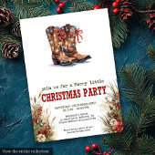 Cowboy Boots Red Green Christmas Invitation 招待状
