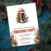 Cowboy Boots Red Green Christmas Invitation 招待状