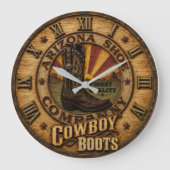 Cowboy Boots Rustic Western Ranch ラージ壁時計 (正面)