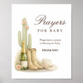 Cowboy Boots Western Baby Shower Prayers For Baby ポスター (正面)