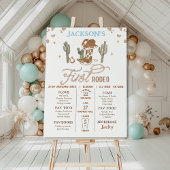 Cowboy Brown First Rodeo Birthday Milestone Poster フォトプリント