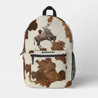Cowboy Bull Rider Boys Backpack | Western Rodeo  プリントバックパック