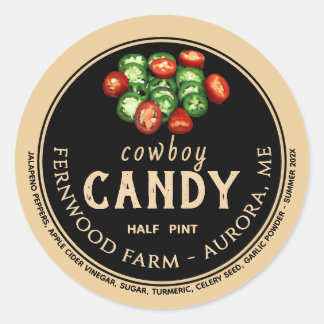 Cowboy Candy Candied Jalapeno Pepper Spicy Jelly  ラウンドシール