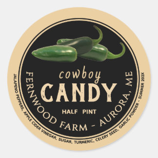 Cowboy Candy Candied Jalapeno Pepper Spicy Jelly  ラウンドシール