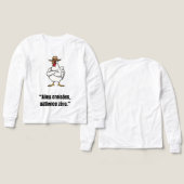Cowboy Chicken Attitude – Funny Cartoon Tee (デザイン 正面＆背面)