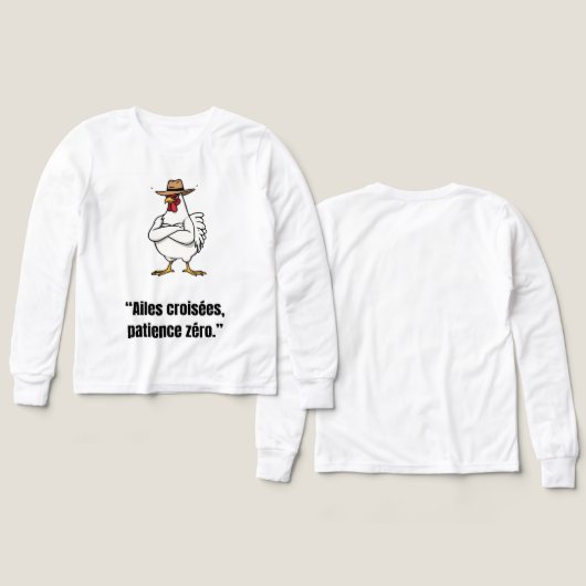 Cowboy Chicken Attitude – Funny Cartoon Tee (デザイン 正面＆背面)