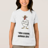 Cowboy Chicken Attitude – Funny Cartoon Tee トライブレンドTシャツ (正面)