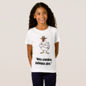 Cowboy Chicken Attitude – Funny Cartoon Tee Tシャツ (正面フル)