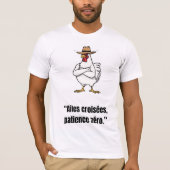 Cowboy Chicken Attitude – Funny Cartoon Tee Tシャツ (正面)