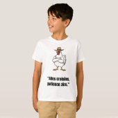 Cowboy Chicken Attitude – Funny Cartoon Tee Tシャツ (正面フル)
