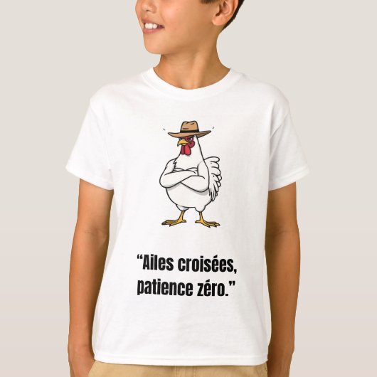 Cowboy Chicken Attitude – Funny Cartoon Tee Tシャツ (正面)